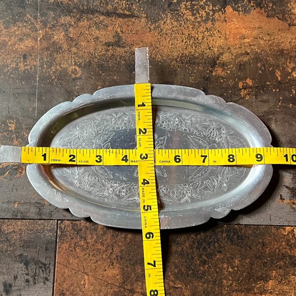 Lot of 4 Vintage Silver Plated and 2 Aluminum Serving Trays/Platters/Bowl - Picture 3 of 15